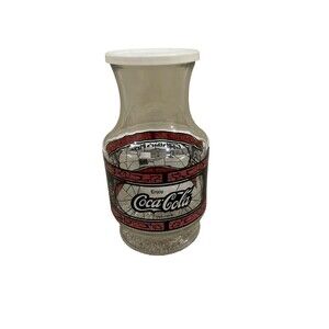 Vintage Godfather’s Pizza Coca-Cola 70s 80s Coke Carafe Glass Pitcher 9” Lid